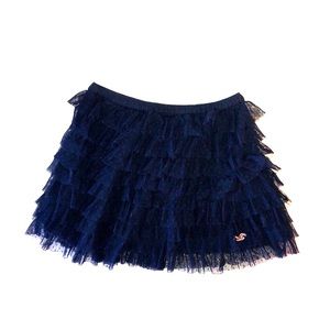Girls Navy Blue Hollister Ruffle Skirt